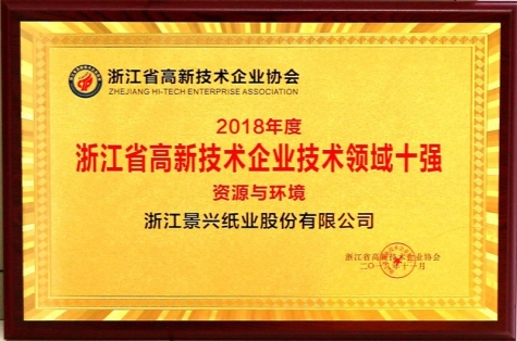 浙江省高新手艺企业手艺领域十强